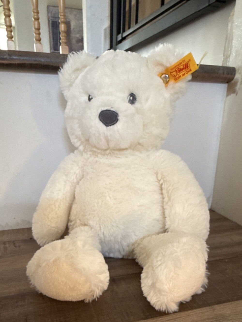 Steiff White Teddy Bear Plush 12" Handmade Knopf Im Ohr Yellow Tag 2023 Ear Tag